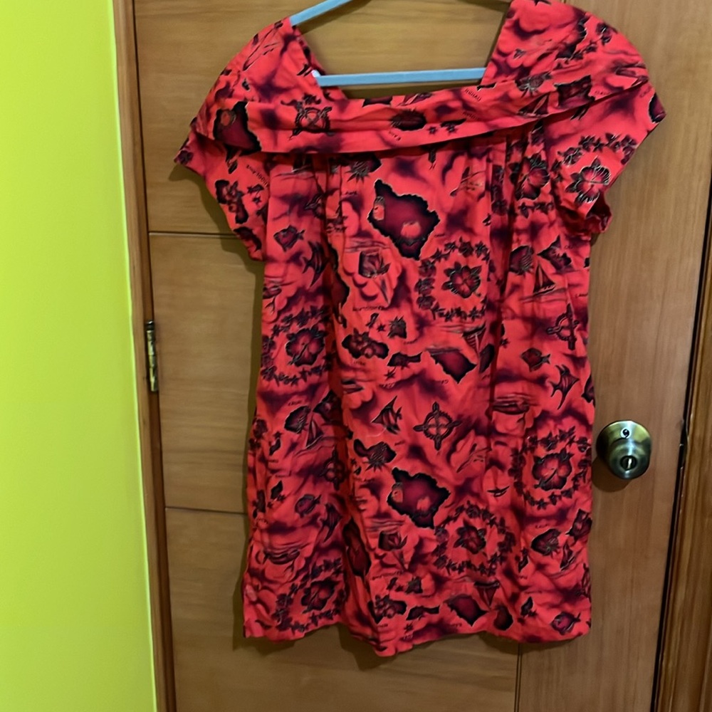 Vintage hawaiian red dress - Picture 2 of 5